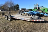 2013 Load Trail Flatbed Trailer, Tandem Axle,  7,000lbs Axles, Ramps, 18' With 2' Dove  Tail,17.5 Ti