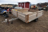2019 Shop Built Snowmobile Trailer, 8'x7',  Tilt Bed, New Jack, Single Axle, Wooden Sides