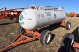 1000 Gallon Anhydrous NH3 Tank On Running  Gear With Flotation Tires
