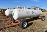 1000 Gallon Anhydrous NH3 Tank On Running  Gear With Flotation Tires