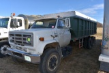 1977 GMC C65 Grain Truck, Tandem Axle, Twin  Screw, 20' Box & Hoist, Three Grain Doors,  Full Swing