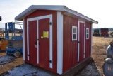 New 8' x 12' Steel Storage Shed on Skids,  Double Door Front, Side Door, 4 Windows, 2 x  4 Stud Cons