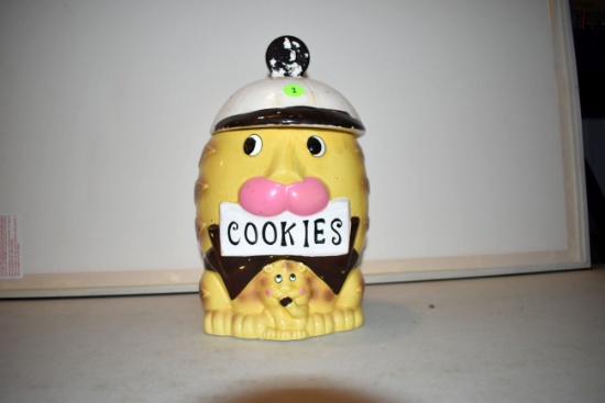 Mama Lion With Baby Lion Cookie Jar, chipped paint, no box