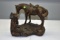 Austin Prod Inc Horse & Cowboy Statue dated 1969, mixed metal