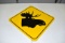 Tin Moose Crossing Sign