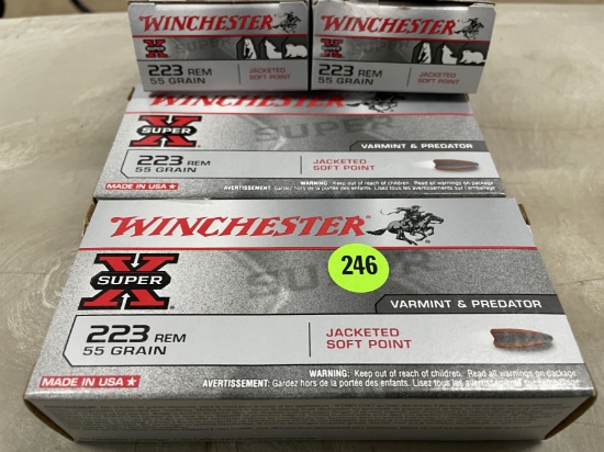 80 Rounds Of Winchester 223 Rem 55GR JSP Ammo