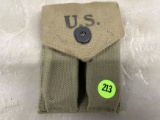 Canvas US Magazine Pouch, Marked 1942, Used For Pistol Magazines