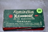 Remington Kleanbore 30-30 WIN. Ammo, 20 Rounds, Box in good condition