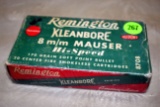 Remington Kleanbore MM Mauser, Ammo, 20 Rounds, Box in Good Condition
