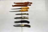 Pair Of Filet Knives & 4 Folding Pocket Knives