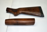 Checkered Wooden Stock & Forearm for Pump Action Shotgun