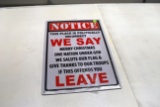 Tin Notice Sign