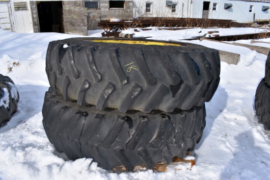(2) 20.8x42 Tires on John Deere 10 Bolt Rims, selling 2 x $