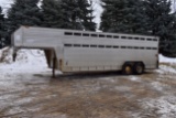 1984 Barrett 7’x24’ Gooseneck Trailer, Aluminum, Single Swing Gate, Swing Door, Spring Tandem Axle,