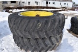 (2) 20.8x42 Tires on John Deere 10 Bolt Rims, selling 2 x $