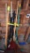 Assortment of garden handled tools and post ponder, located building 5