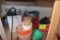 Assortment of nails, shop supplies, brushes and paint, located building 5