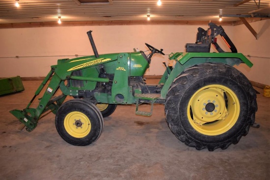 2007 John Deere 5303 2WD Utility Tractor, Open Station, 3x3 Transmission, With JD 512 Loader with
