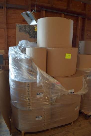 Uline S-114 corrugated wrap 18" x 250' , 9 complete rolls, plus partial rolls, located building 5