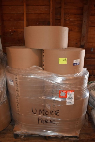Uline S-413 corrugated wrap 12" x 250' , 12 complete rolls plus partial rolls, located building 5