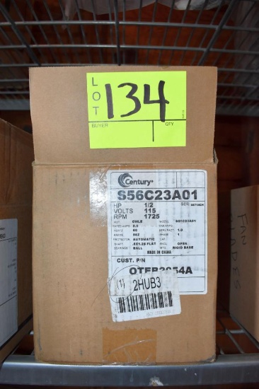 Century 1/2 hp single phase motor new in box, located building 5