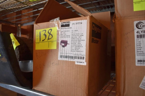 Dayton 3/4 hp 3 phase motor new in box, located building 5