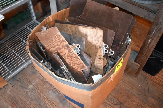 Large assortment of clip boards, located building 5