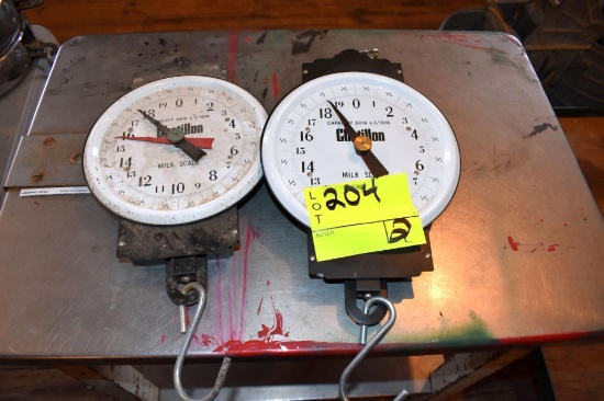 2 Chatillon milk scales 60lb cap, located building 5