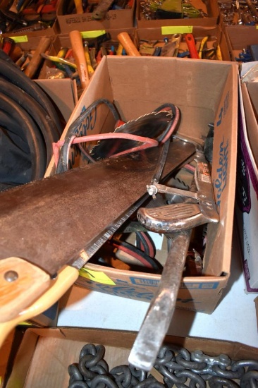 Assortment of saws and hand tools, located building 5
