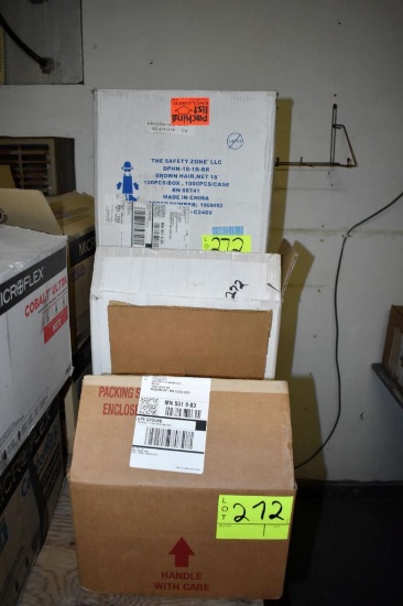 4 Boxes of hair nets, located building 5