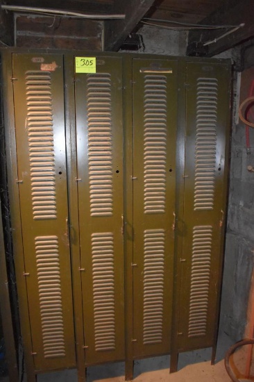 4 compartment metal lockers, located building 5