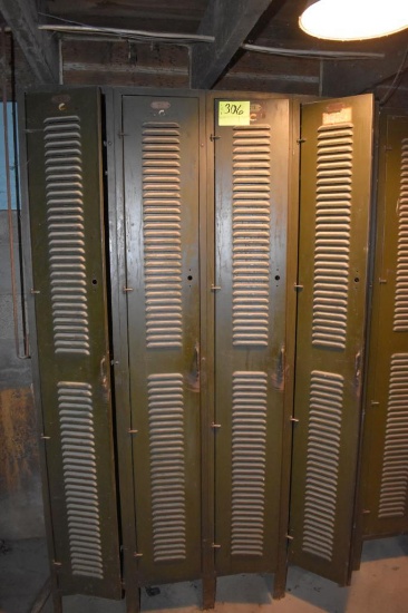 4 compartment metal lockers, located building 5