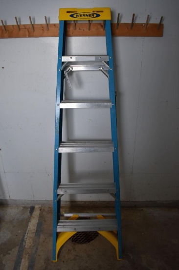 Werner fiberglass 6' step ladder, located building 1