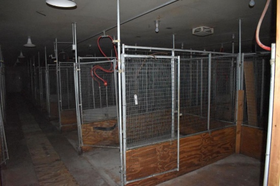 50=6' x 8' Metal mesh panels with tube frames, wooden bottoms, double doors,