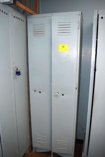 2 door wooden locker 10" door , located building 5
