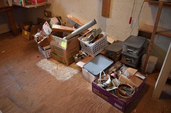 Large assortment of hardware, plumbing, metal, located building 5