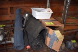 Roll of plastic, roll of twine, screen and felt, located building 5