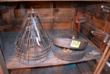 2 float controlled poultry waters and 4 hanging poultry feeder tops, located building 5