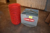 Chore Time feed line lowering feed system, approximately 140' system with electric motors,