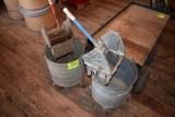 2 mop buckets with ringer, located building 5