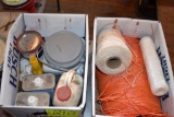 Assortment of plastic and cloth twine, mineral and painting supplies, located building 5