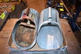 3 Metal feed scoops, located building 5