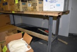 Metal frame wood top table, 30