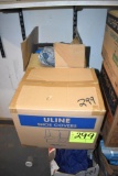 2 opened boxes of Uline shoe/boot covers sized 9-11 and sized 12-15, located building 5