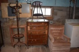 Chair, stool and dresser, located building 5