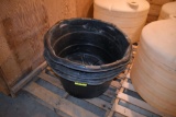 3 Plastic water tubes with tube in bottom, located building 6