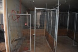 50=6' x 8' Metal mesh panels with tube frames, wooden bottoms, double doors,