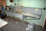 Galvanized 11' 2 compartment sink, located building 7