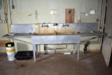 11' Double compartment galvanized sink, footbath tote, 4=5 gallon pails, located building 3