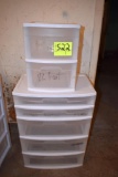 Plastic stacking drawers, located building 7
